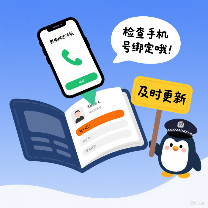 提醒要核對(duì)駕駛證綁定的手機(jī)號(hào)